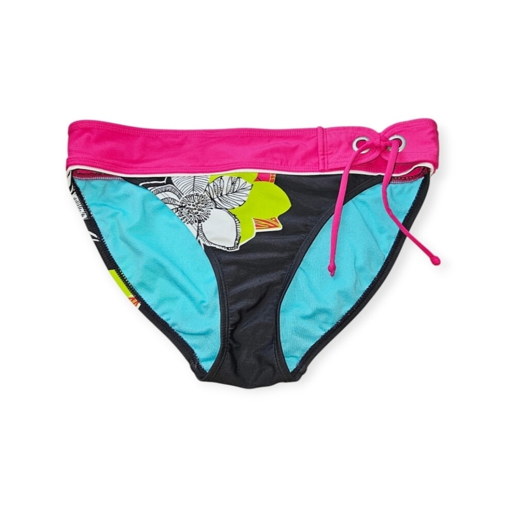 Athleta Hawaiian Hipster Vibrant Floral Bikini Bottoms Back Pocket Size Small